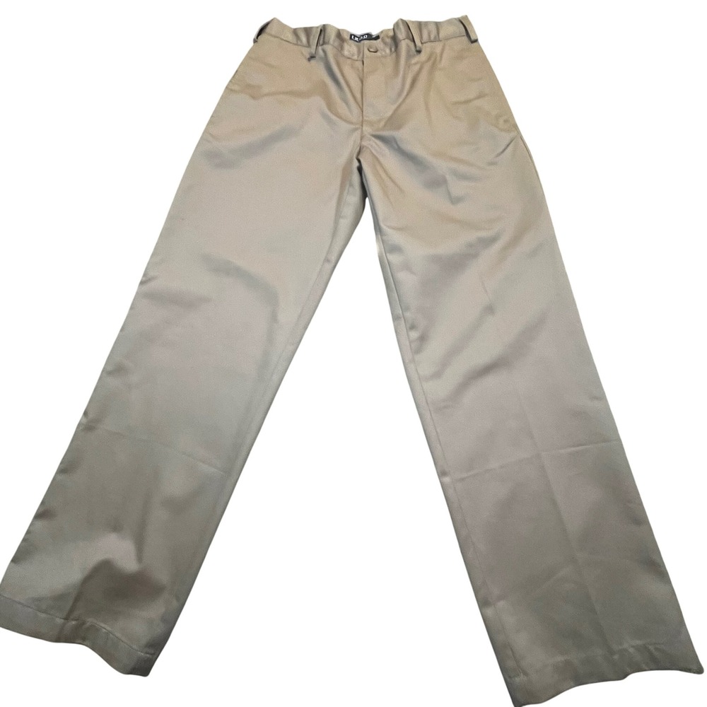 IZOD American Chino Mens 32x30 Classic Fit Tan Khaki Flat Front Pants